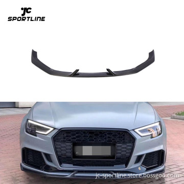 Carbon Fiber Front Lip Spoiler for Audi RS3 4-Door 2017-2018